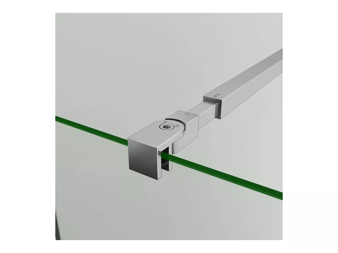 Paroi de douche à l'italienne 140x200cm - 8mm verre trempé sablé - Avec barre de fixation 73-120cm en carré