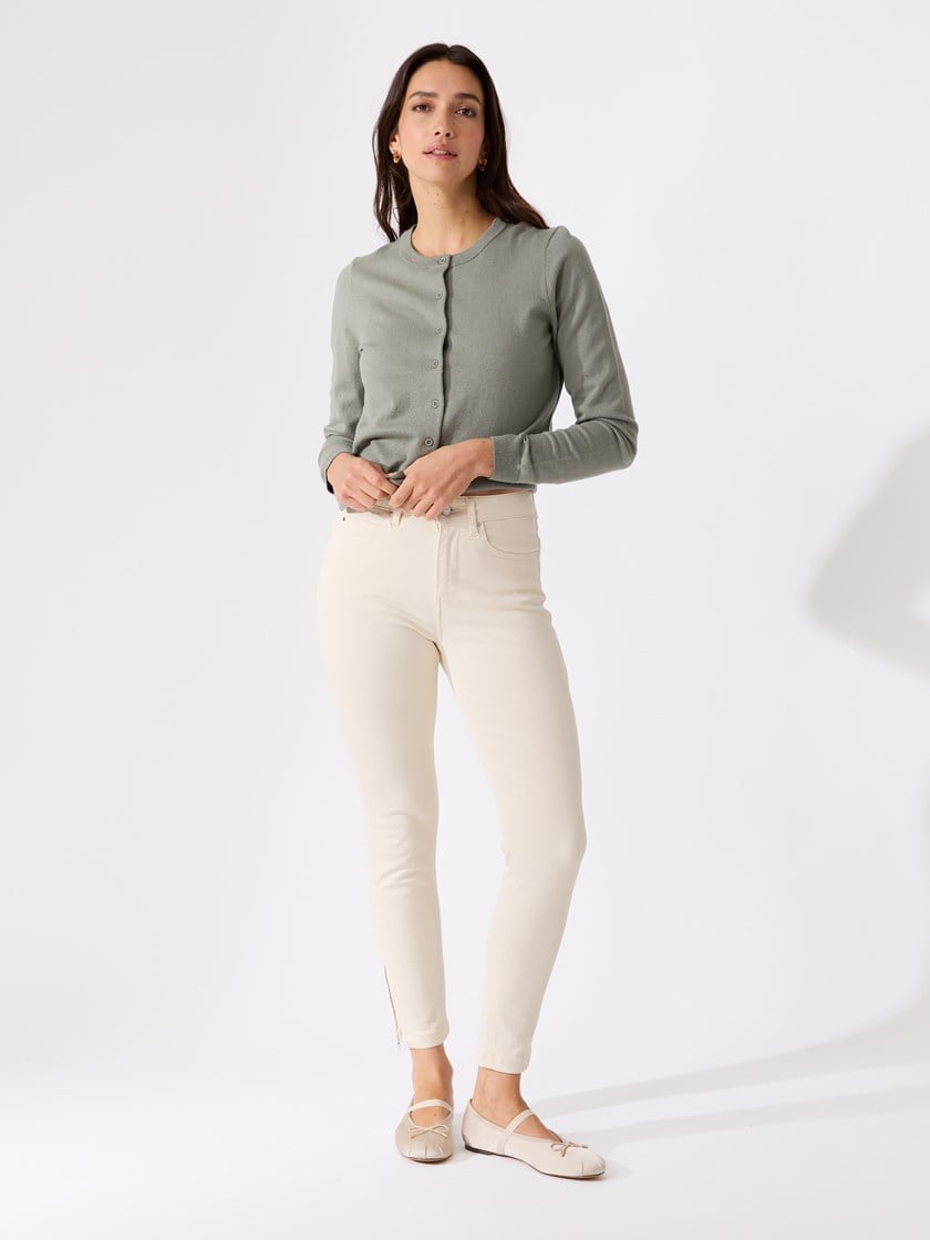 Olea cardigan i merinoblanding Celadon Tint