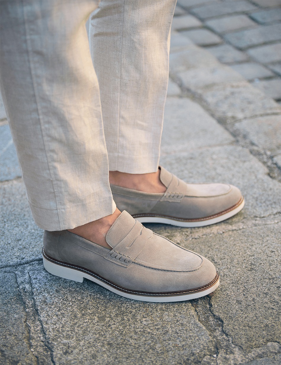 Veloursleder Slipper