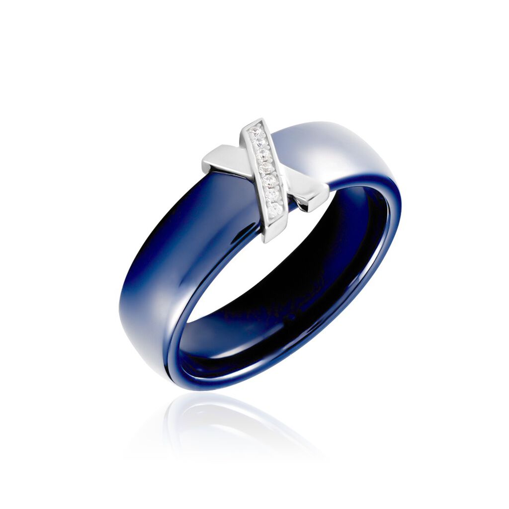 Bague Cronos Argent Blanc Céramique Oxyde