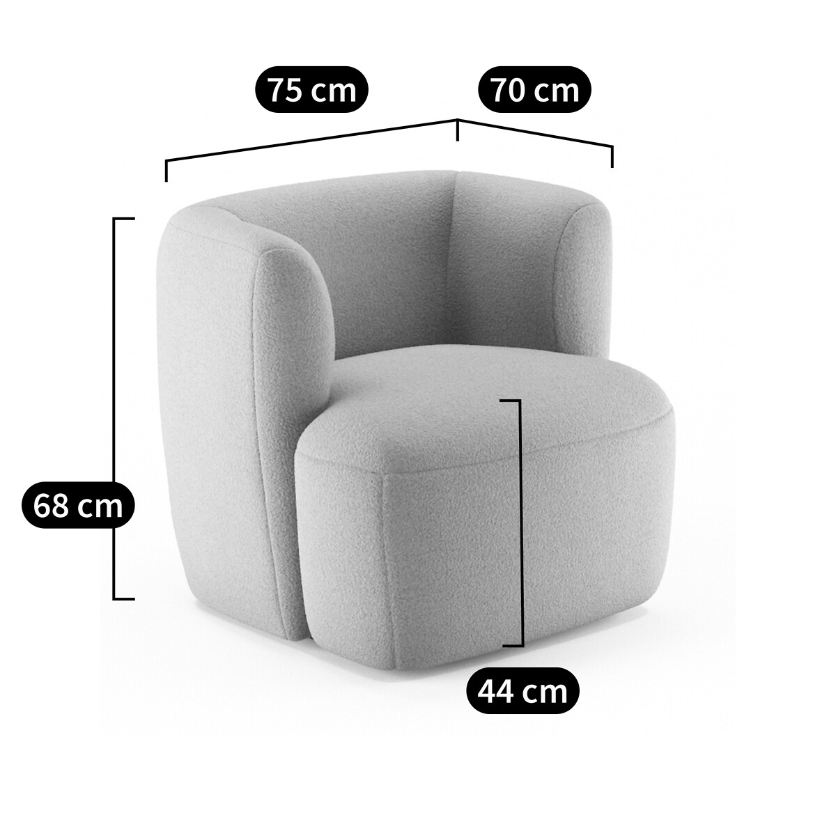LA REDOUTE INTERIEURS<br>Poltrona Nidou boucle