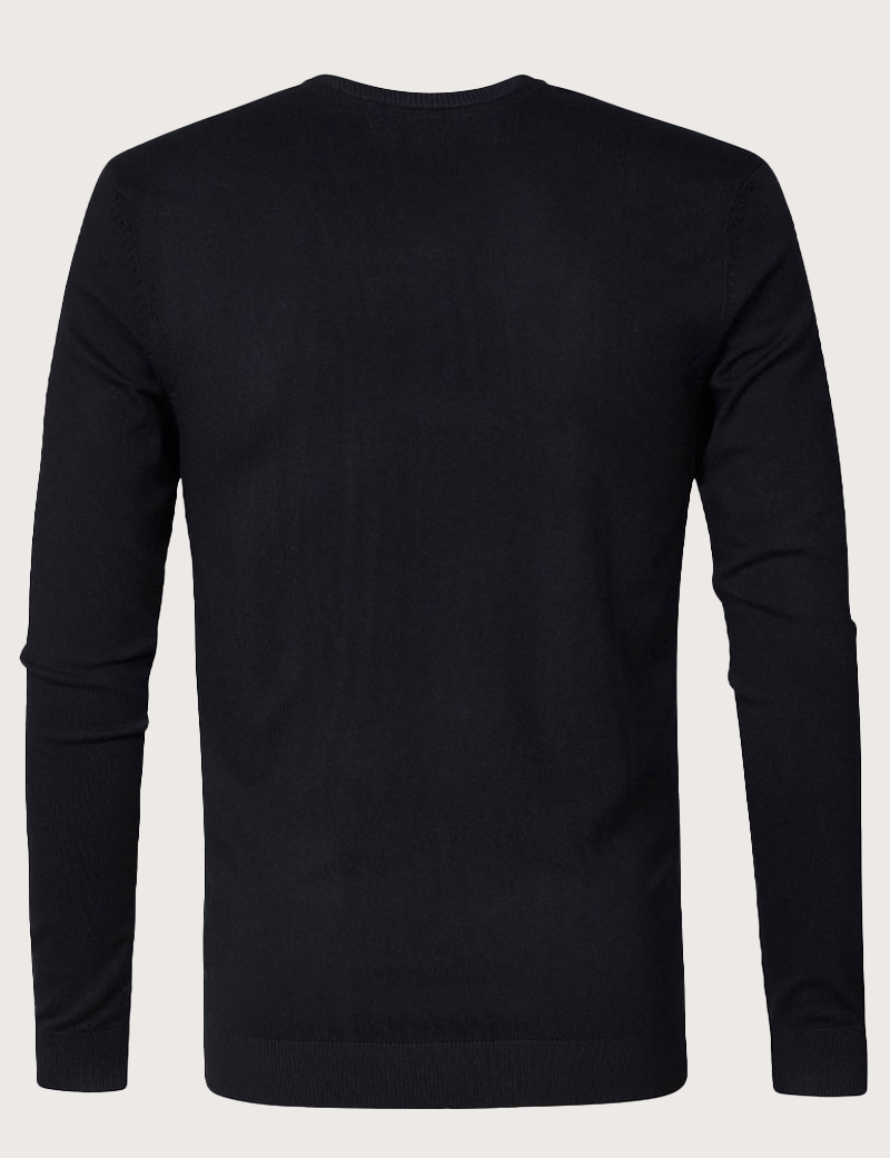 PETROL IND PULL HOMME EN MAILLE COL V NOIR