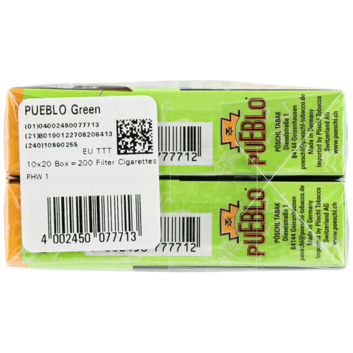 Pueblo Zigaretten Green Box Stange