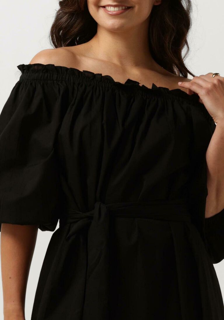 NOTRE-V zwarte notre-v maxi jurk nv-danya off shoulder dress