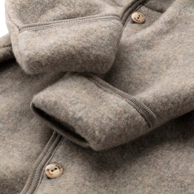 Kinder-Overall Schurwollfleece, Braunmelange