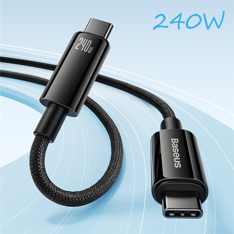 (1m) 240W USB C Nylon Ladekabel Power Delivery 3.1 Datenkabel - Schwarz