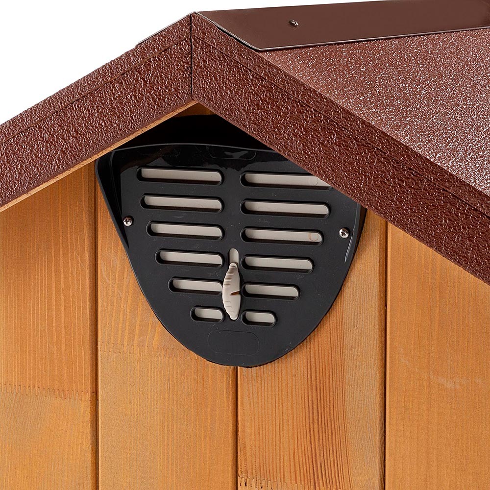 Ferplast niche pour chiens pour l'extérieur domus medium en bois fsc, pieds isolants en plastique, grille pour l'aération, porte