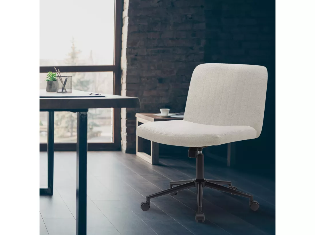 Chaise de bureau - Tissu - Crème - Kingman