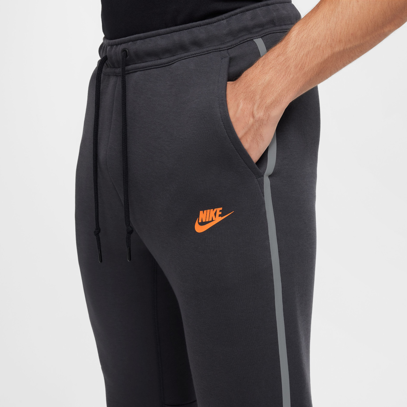 Nike Tech Fleece Sportswear Trainingspak Donkergrijs Blauwgrijs Oranje