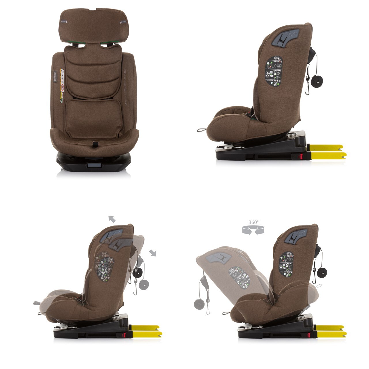 Chipolino Kindersitz X-Factor i-Size (40 - 150 cm) Isofix verstellbar drehbar braun