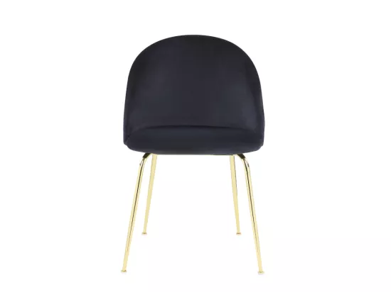 Lot de 2 chaises - Velours et acier inoxydable doré - Noir - MELBOURNE