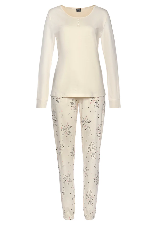 Vivance Dreams Pyjama 2 Stück, 4 Stk. tlg., mit feinen Blumenzweigen