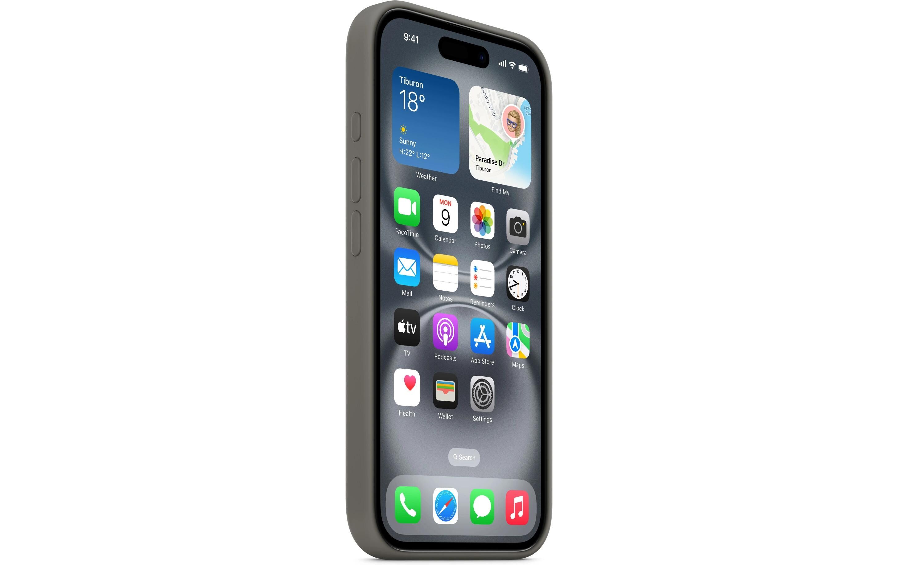 Silicone Case mit MagSafe iPhone 16 SteingrauSilikon-Backcover mit «MagSafe» für das Apple iPhone 16