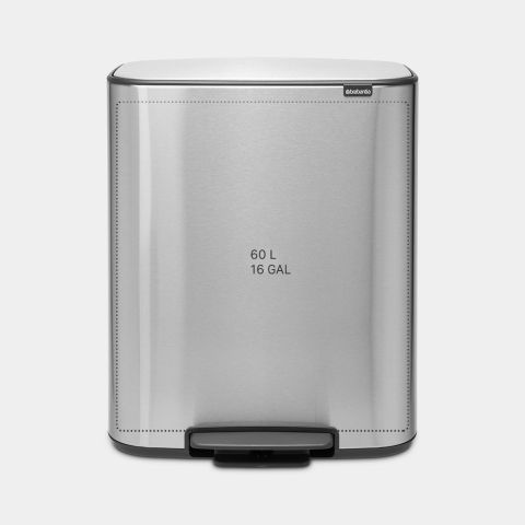 Bo Pedaalemmer, 1 binnenemmer, 60 liter - Matt Steel Fingerprint Proof