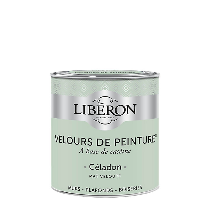 Peinture murs, plafonds et boiseries Velours de peinture vert celadon Libéron 0,5L