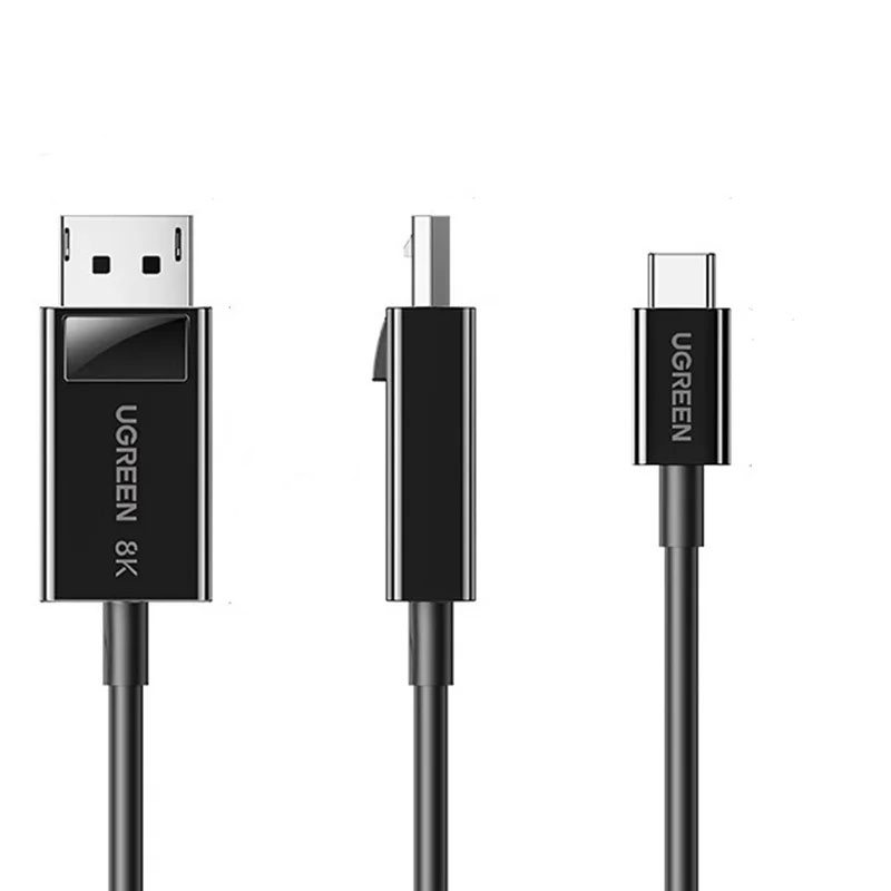 (1.5m) USB-C auf DisplayPort DP Kabel 8K@60Hz Adapter für Monitor / Beamer / TV / PC - Schwarz