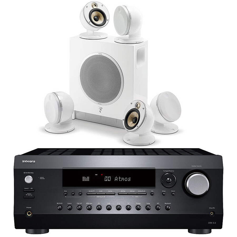 Integra DRX 2.4 Noir + Focal Dôme Flax Pack 5.1 Blanc