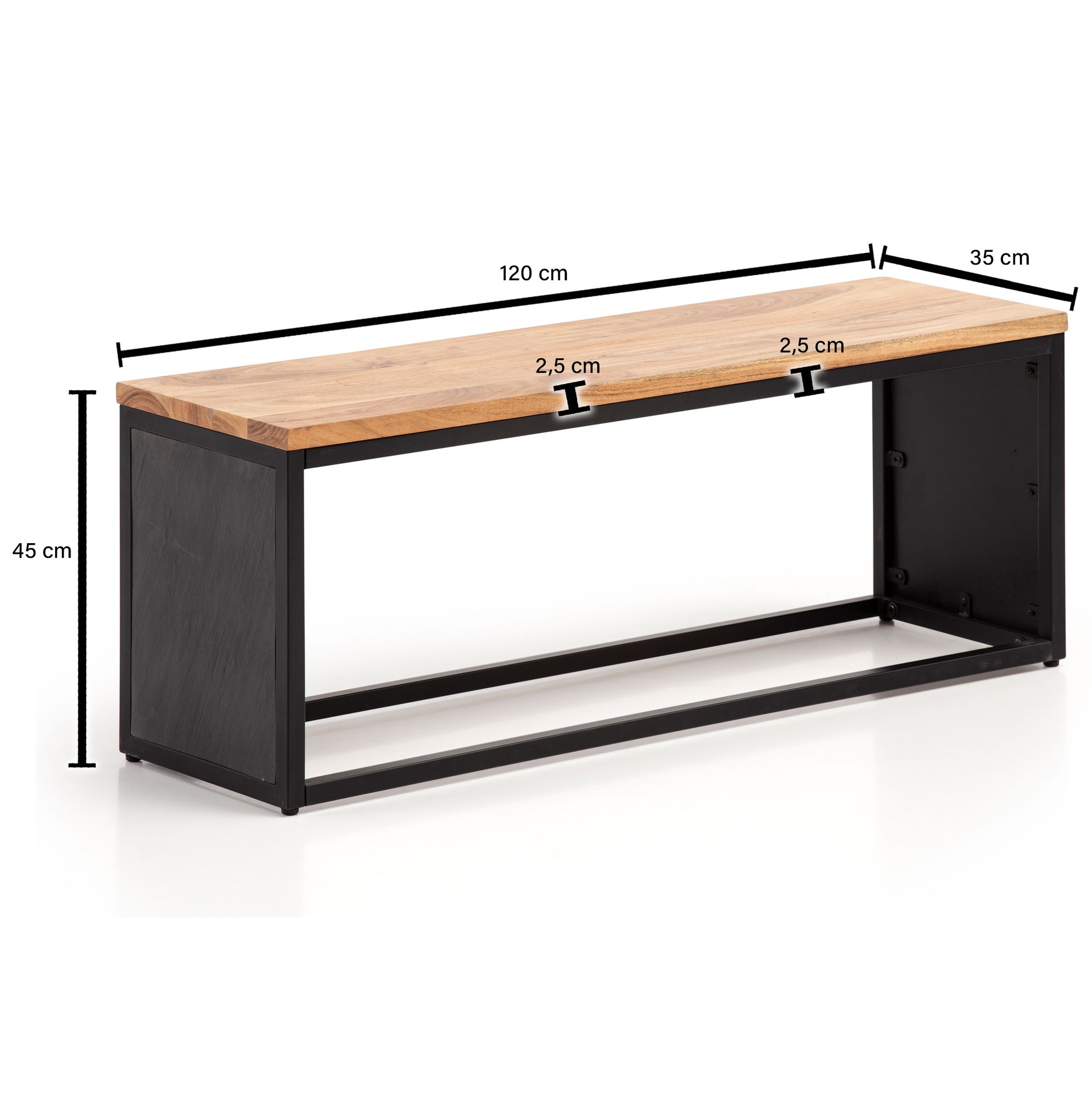 Sitzbank FineBuy Bettbank Holz Steinoptik 120 cm Schlafzimmer Flurbank Modern