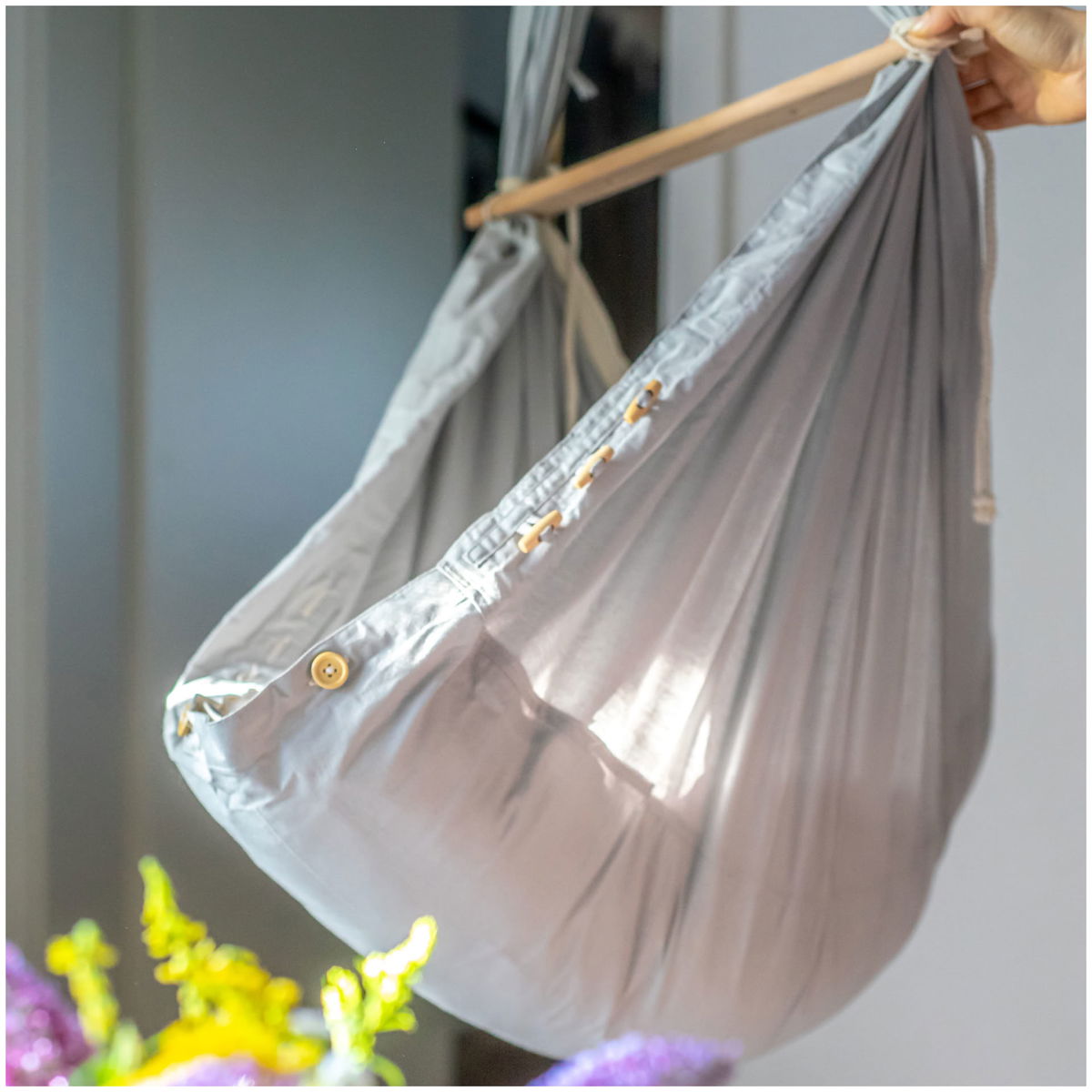 SCHMUSEWOLKESCHMUSEWOLKE   Tipi weiss mit Bio Federwiege grey Synthetisch