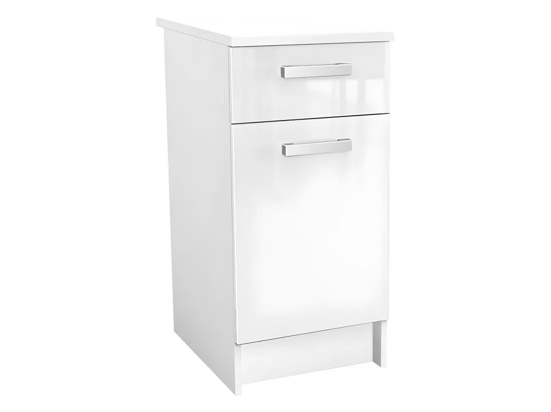 Cuisine complète d'angle réversible - Avec plan de travail 168 x 248 cm - Blanc brillant - TRATTORIA