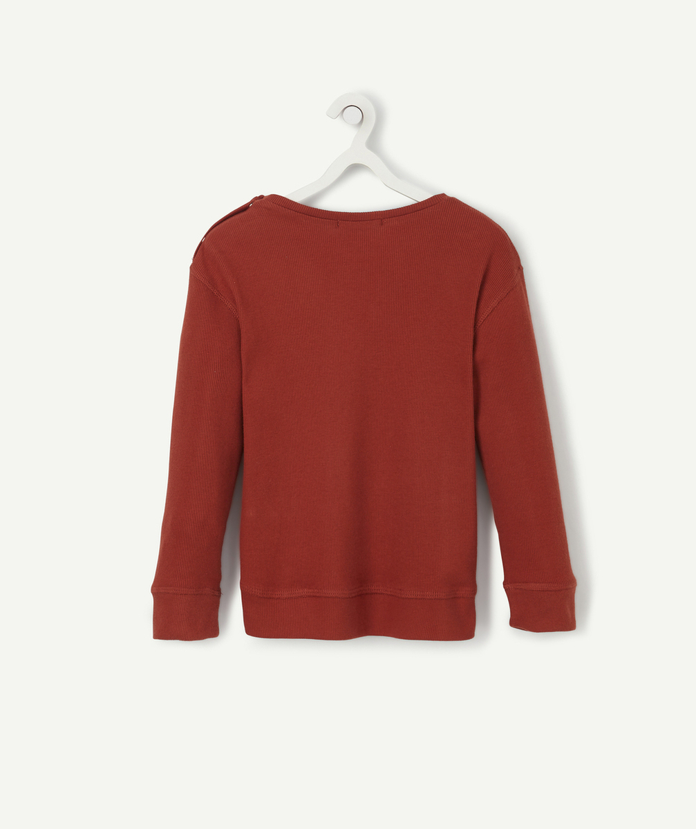 LE T-SHIRT ÉVOLUTIF CÔTELÉ BRIQUE EN COTON PIMA