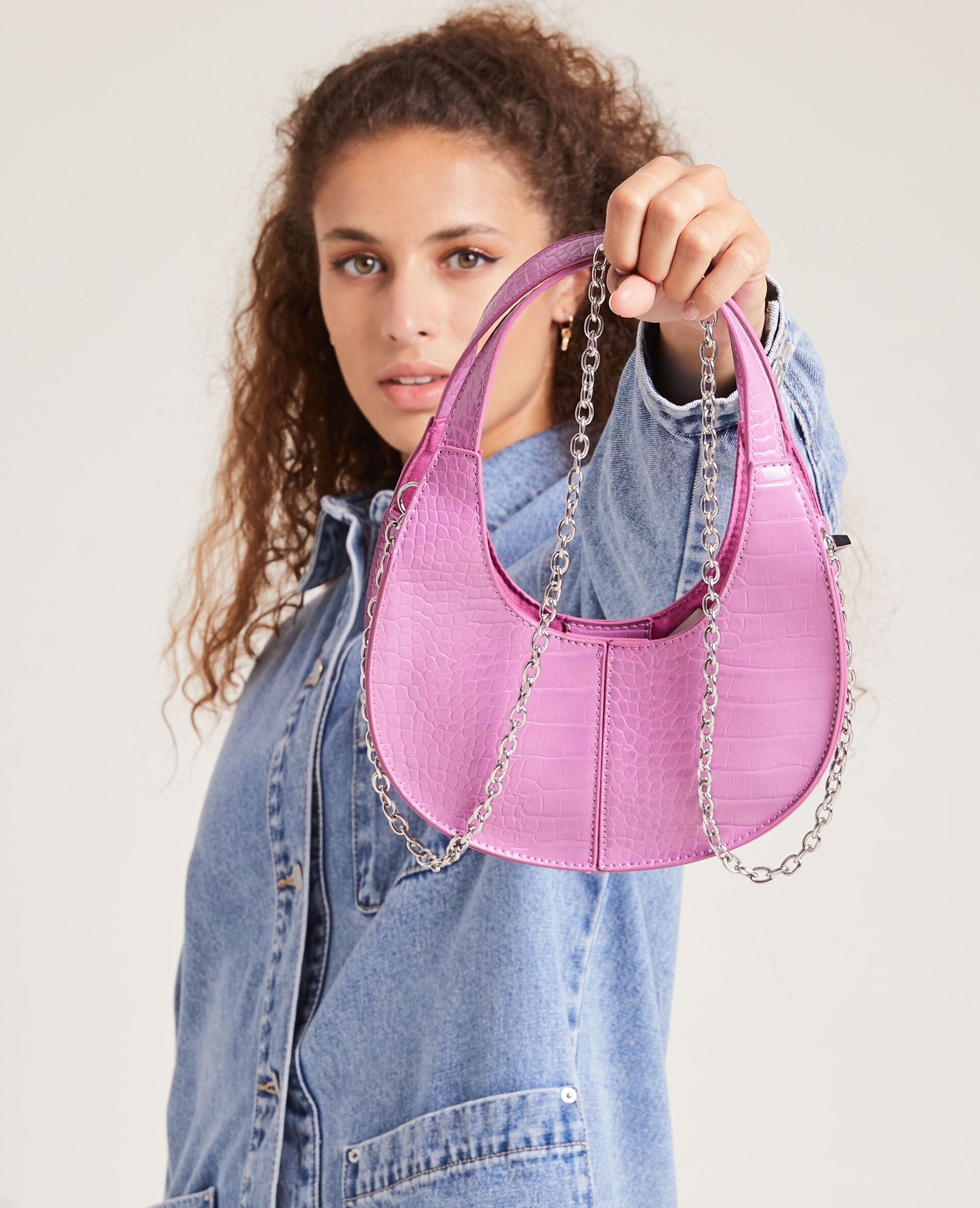 Sac rigide rond - Rose