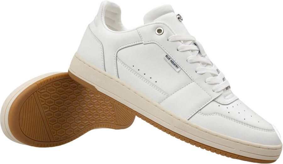 Blue Industry Sunday Cup leren sneakers wit