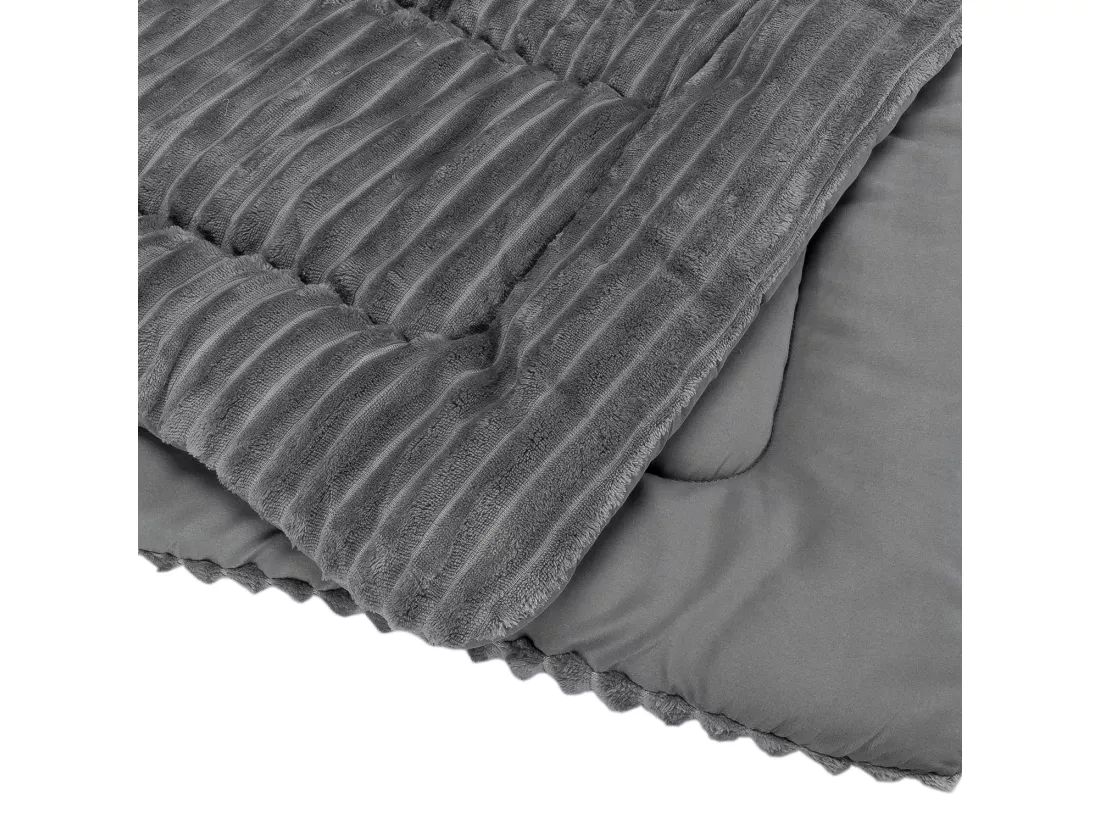 Couette Fibre Velvet 500gr Stripes Gris