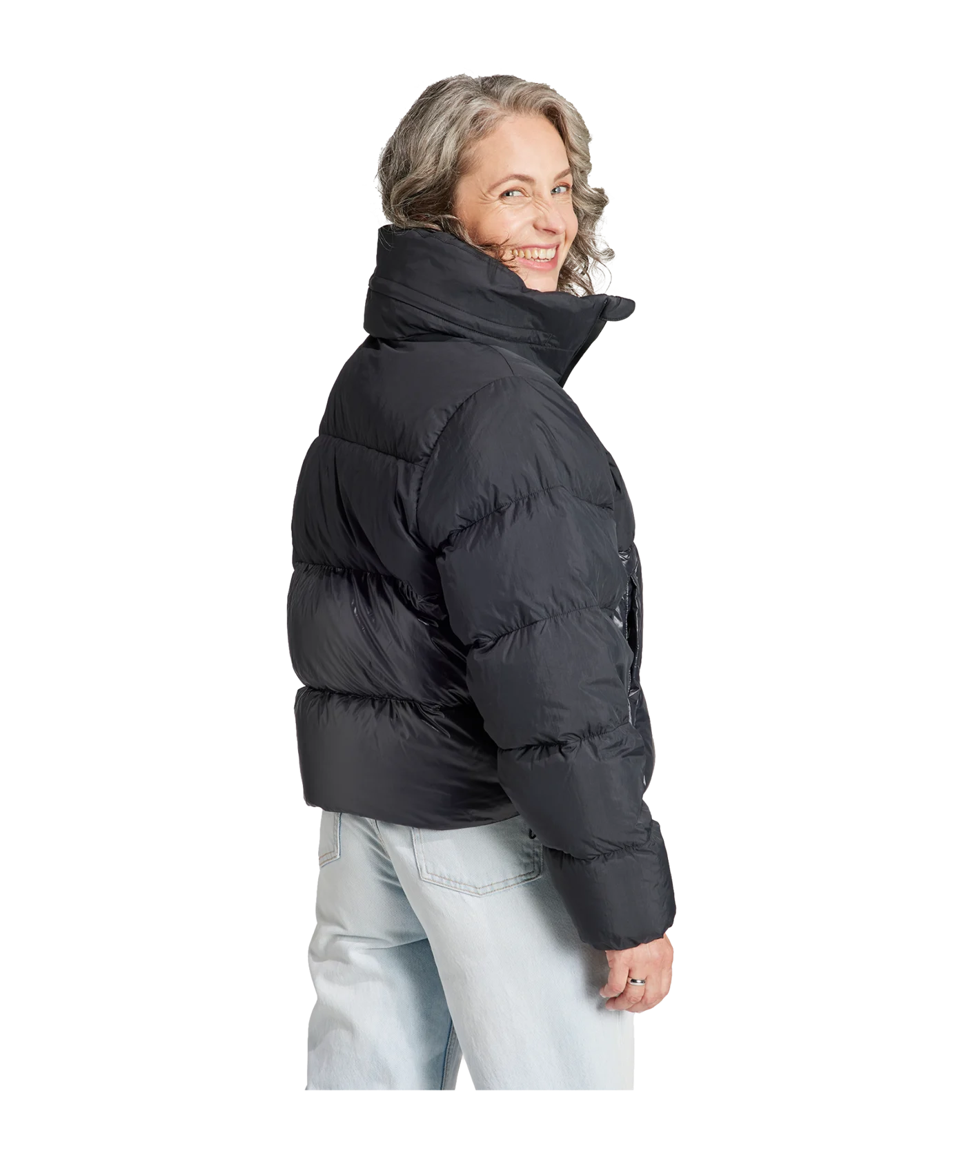 adidas Originals Cropped Daune Jacke Damen Schwarz