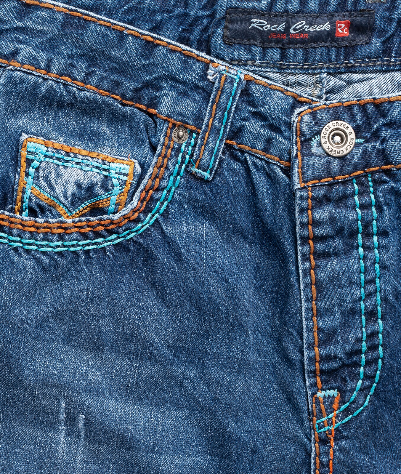 Rock Creek Jeans Comfort Fit dicke Nähte Loose Fit