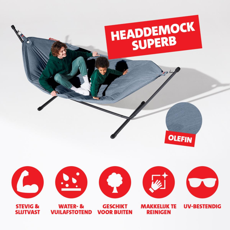 Fatboy Headdemock Superb Deluxe hangmat rock grey rack black