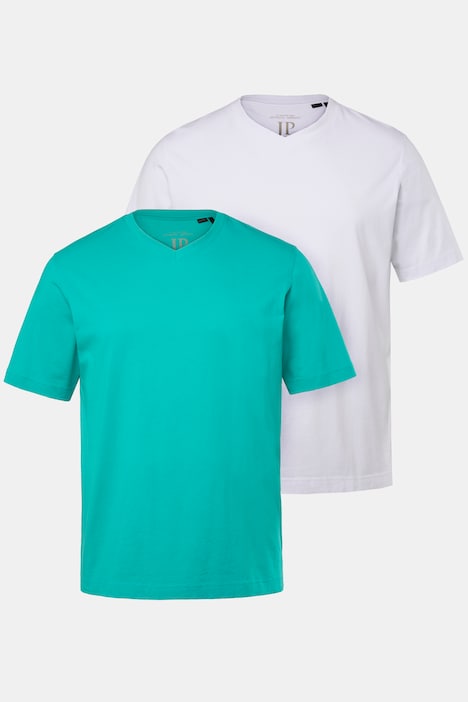 T-Shirts, Basic, 2er-Pack, V-Ausschnitt, Halbarm, bis 8 XL