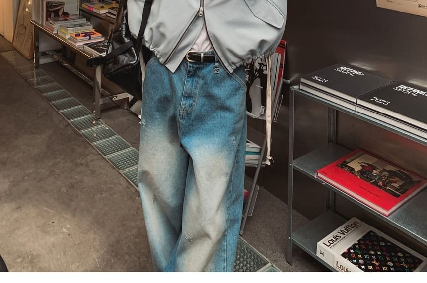 SeoulPop - Effen cropped jack met rits