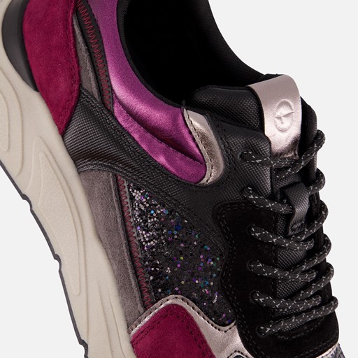 Tamaris Sneakers paars Textiel