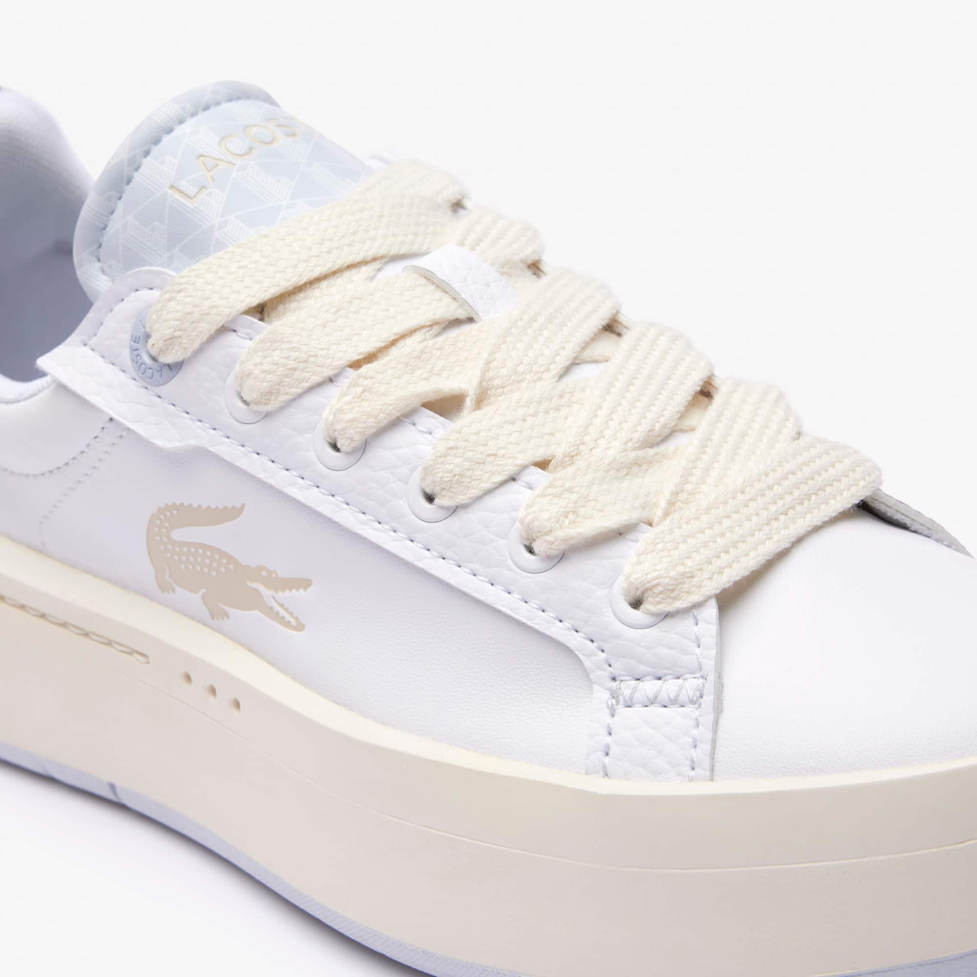 Sneakers Carnaby Platform femme en cuir monogrammé Sneakers - Blanc - Lacoste - Femme