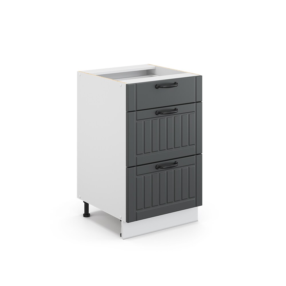 Vicco Schubunterschrank 50 cm FAME Line Küchenschrank Küchenzeile Landhaus Anthrazit