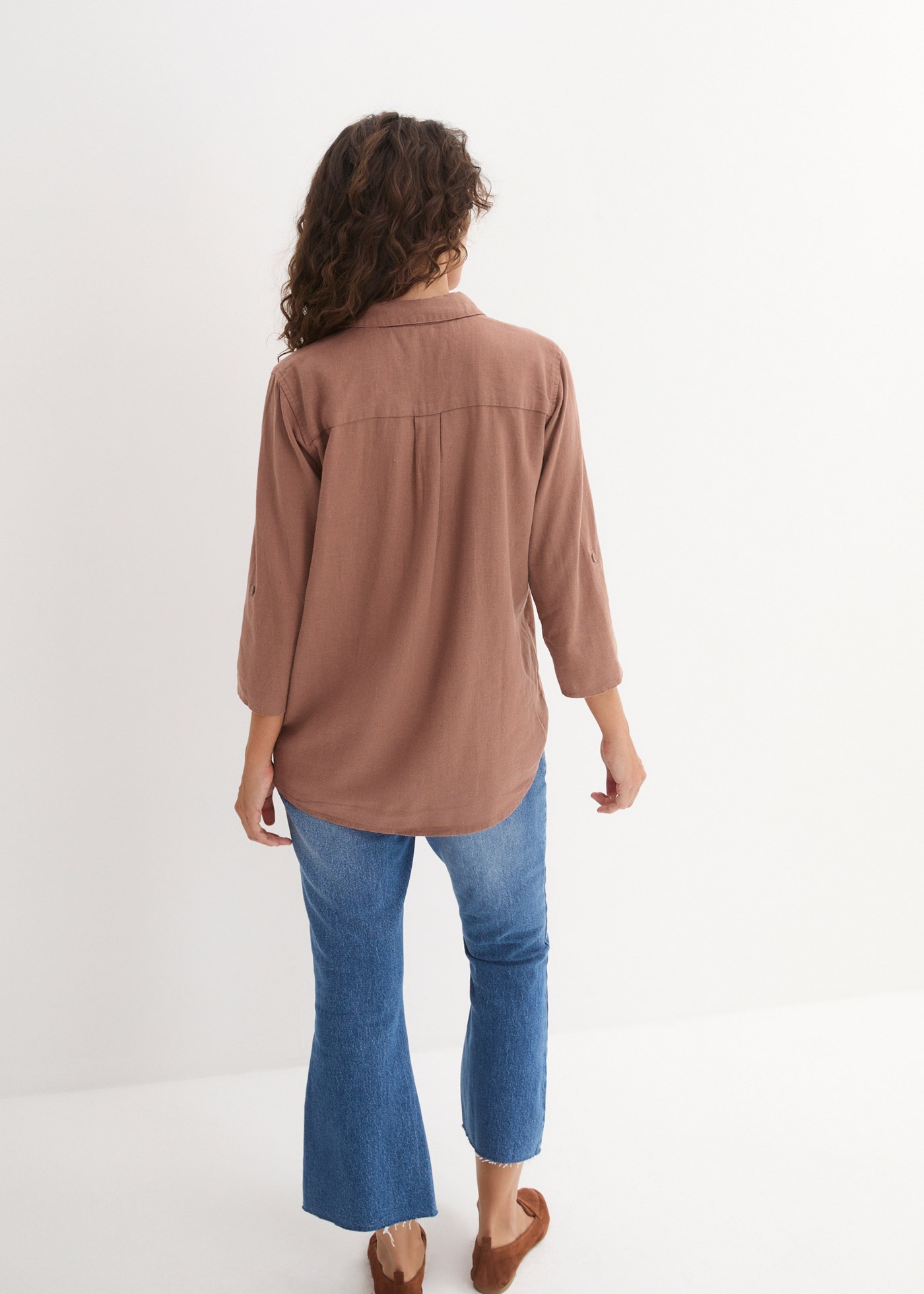 bonprix Langarmbluse »3/4-Arm Bluse mit Leinen«, 3/4-Arm Bluse mit Leinen