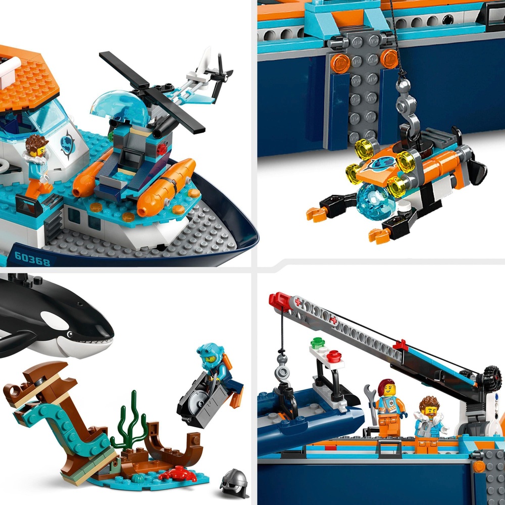 LEGO City 60368 Arktis-Explorerschiff Großes schwimmendes Boot Spielzeug