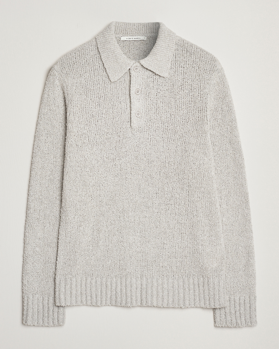 A Day's March Dover Structured Polo Light Grey