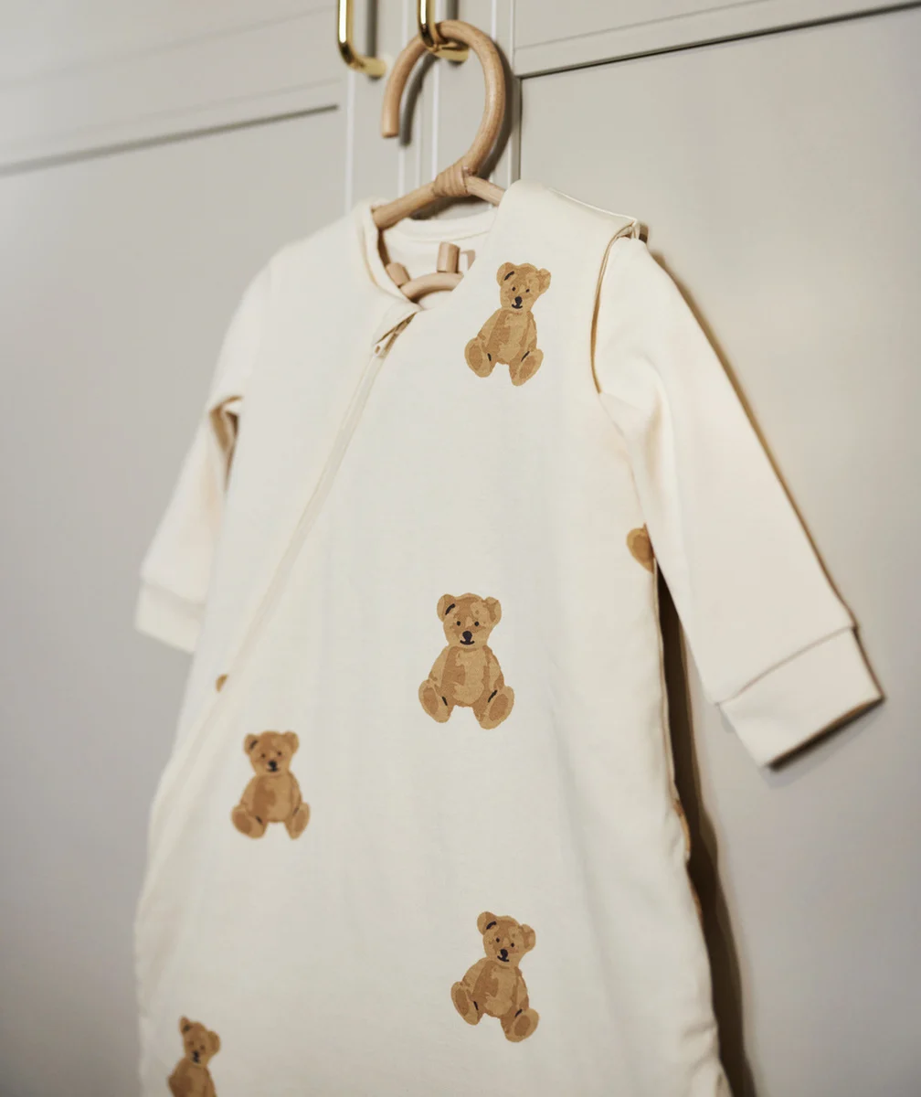 JOLLEINGIGOTEUSE AMOVIBLE 60CM EN COTON IMPRIMÉ OURS