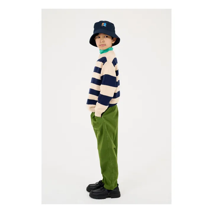 Repose AMS Pull Rayé Coton Bio | Crème