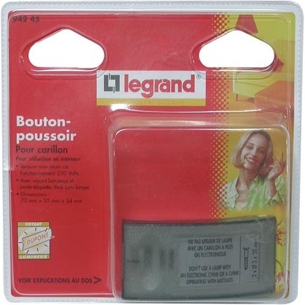Bouton-poussoir d'appel - intérieur - avec porte-étiquette - 230V - noir