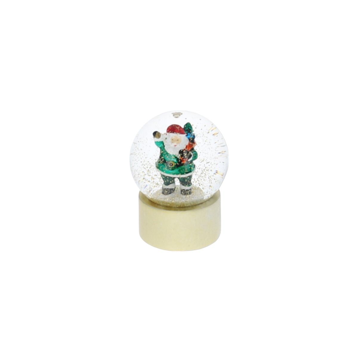 Mini boule à neige père noël vert Jolie saison