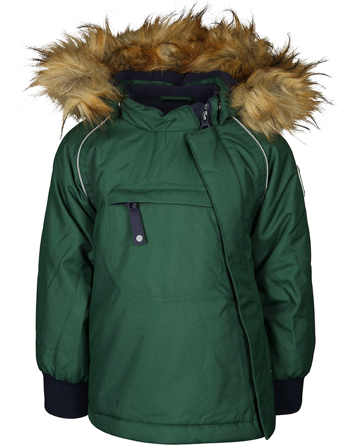 Winterjacke BABY BEAS mit Kunstfellbesatz in grün