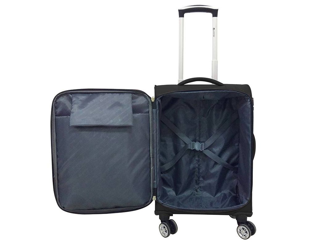 MALA DE CABINE FLEXÍVEL AIRPORT PRETO 8 RODAS 55CM