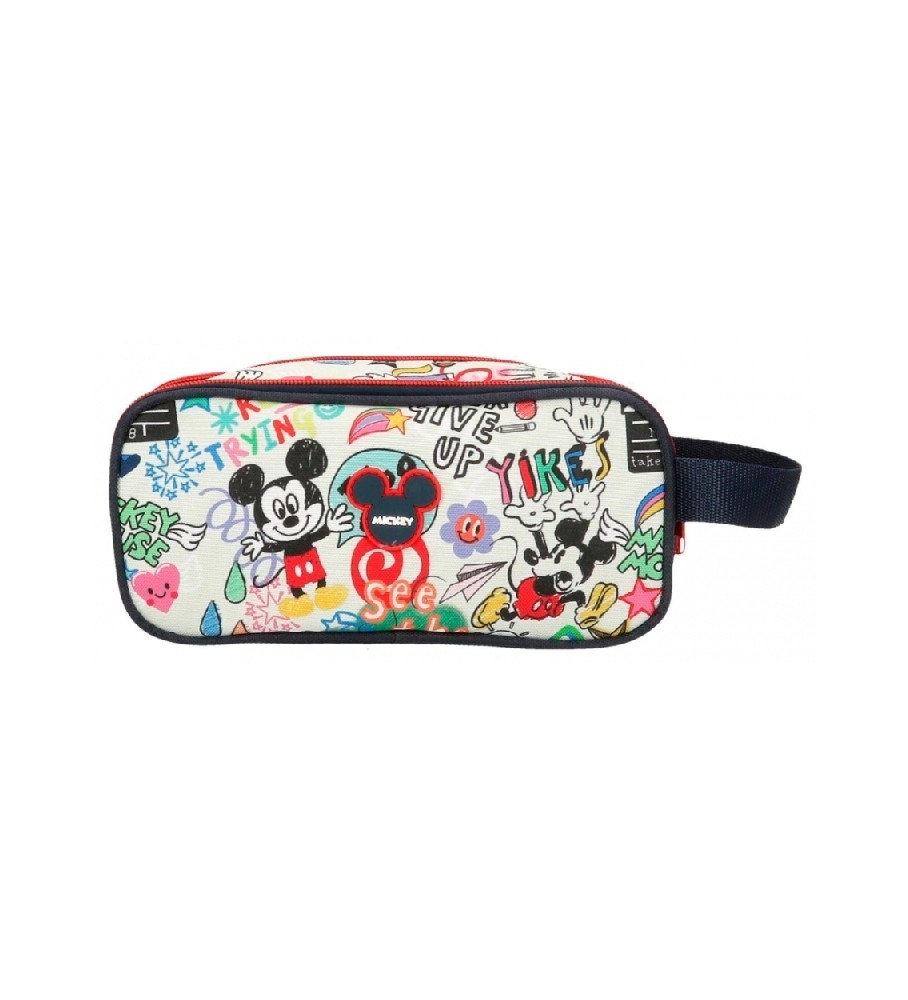 Estojo para lápis Disney Mickey Be Cool com três zíperes - Azul