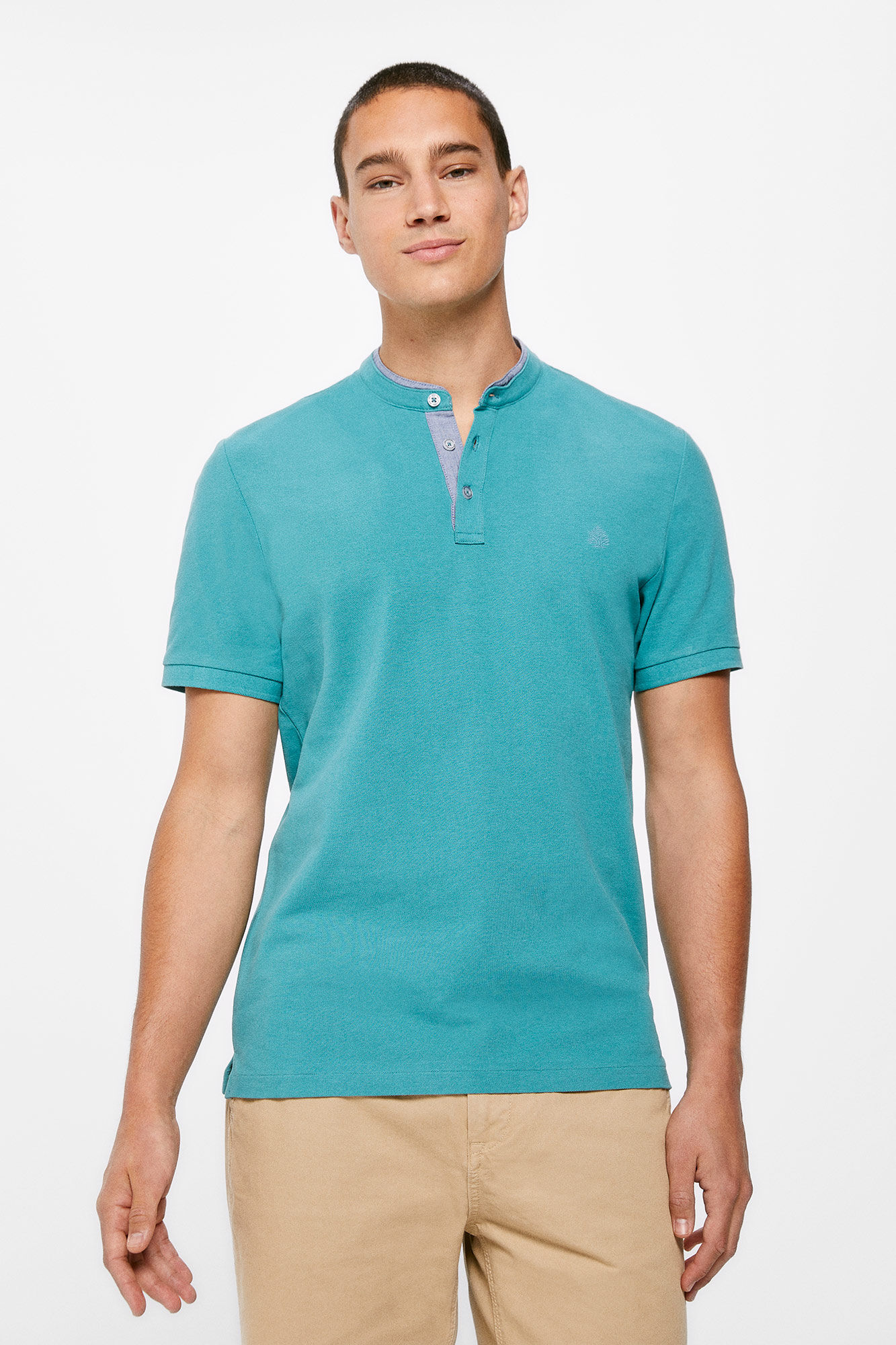 Camisa Polo Slim Mao - Turquesa