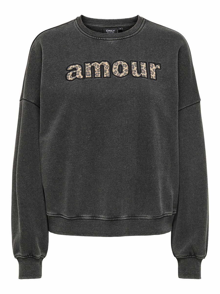 SOMENTE<br>Suéter com a inscrição 'amour' em estampa de leopardo