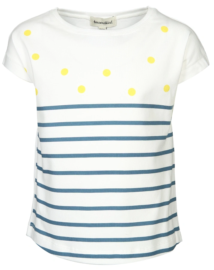 T-Shirt GLITTER DOTS in weiß/dunkelblau