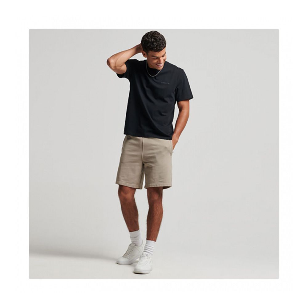 Superdry CODE ESSENTIAL OVERDYED - Short Homme stone dark grey